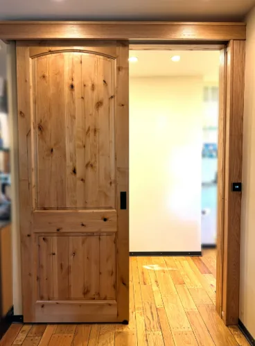 7. Barn-Style Pocket Doors