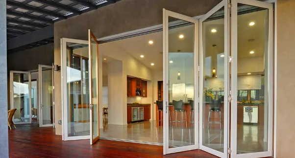 2. LaCantina Aluminum Wood Bi-Fold Door