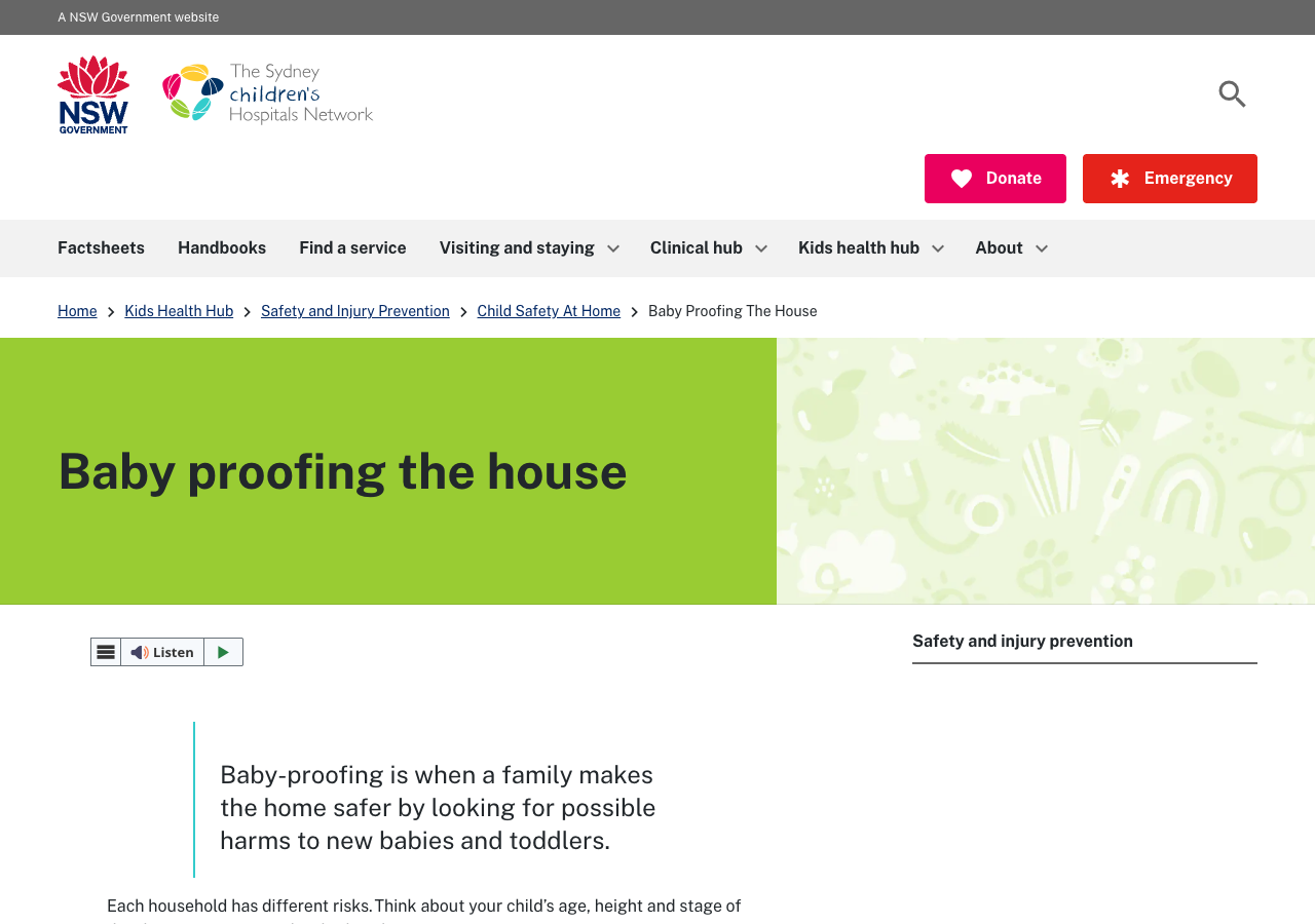 Sydney Children's Hospitals Network baby-proofing guide