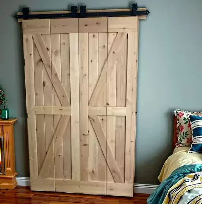 Lubann Hardwood Knotty Alder Barn Door