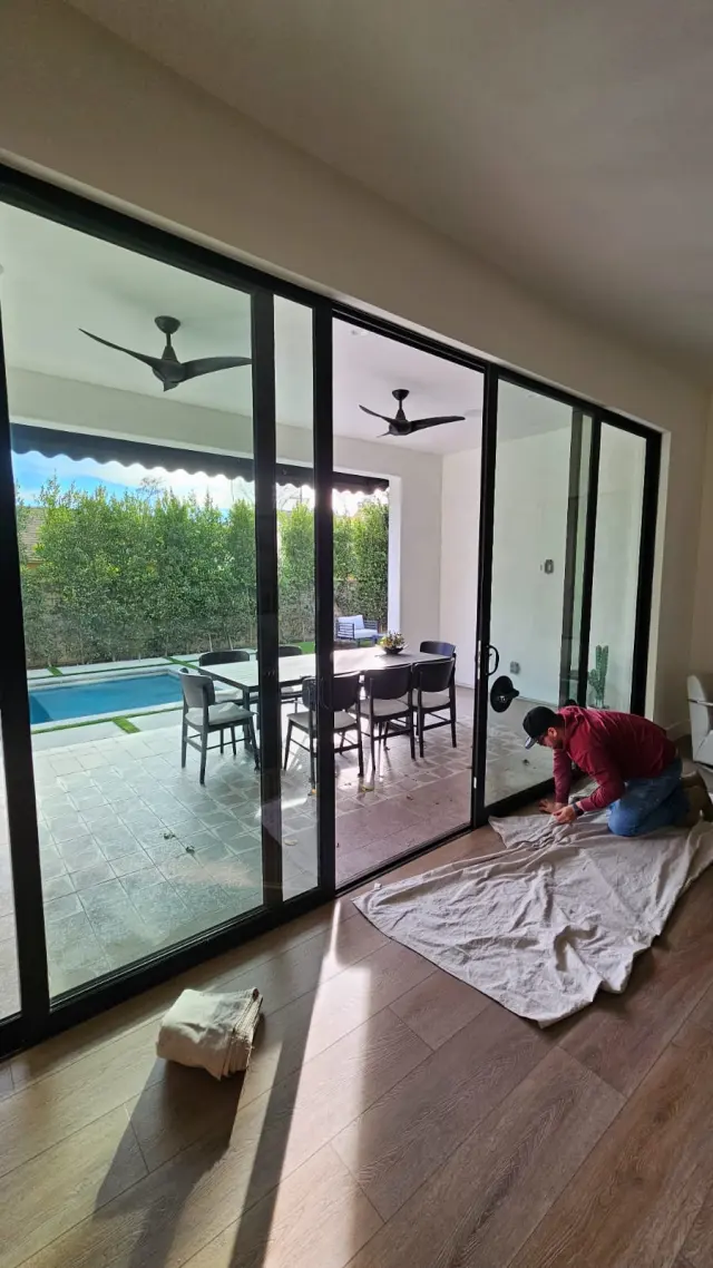 Sliding glass patio door repaired by a JDM technician