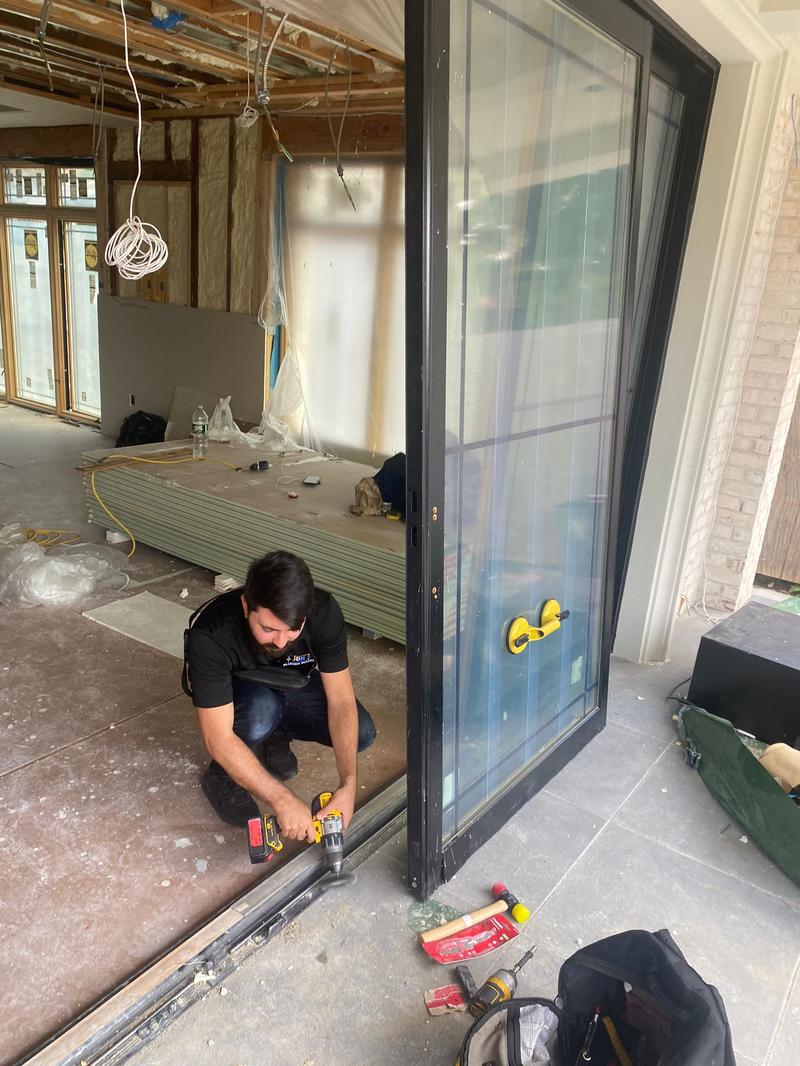 Sliding door track repair and roller replacement